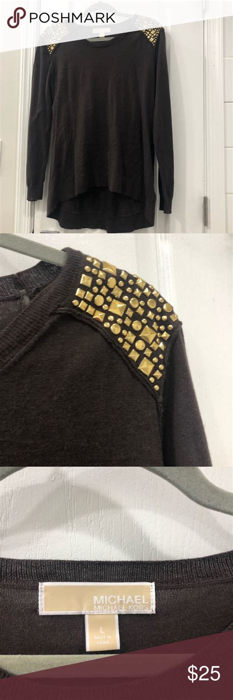 michael kors gold stud sweater|Michael Kors sweaters outlet.